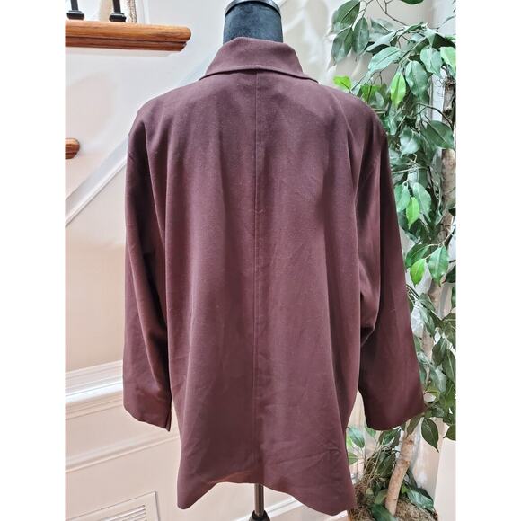 Nordstrom Women's Brown Viscose Single Breasted Long Sleeve Blazer Coat Size XL - Picture 8 of 14